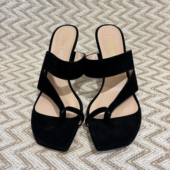 Stuart Weitzman Lyla 75 Sandals Black Suede - Picture 3 of 8